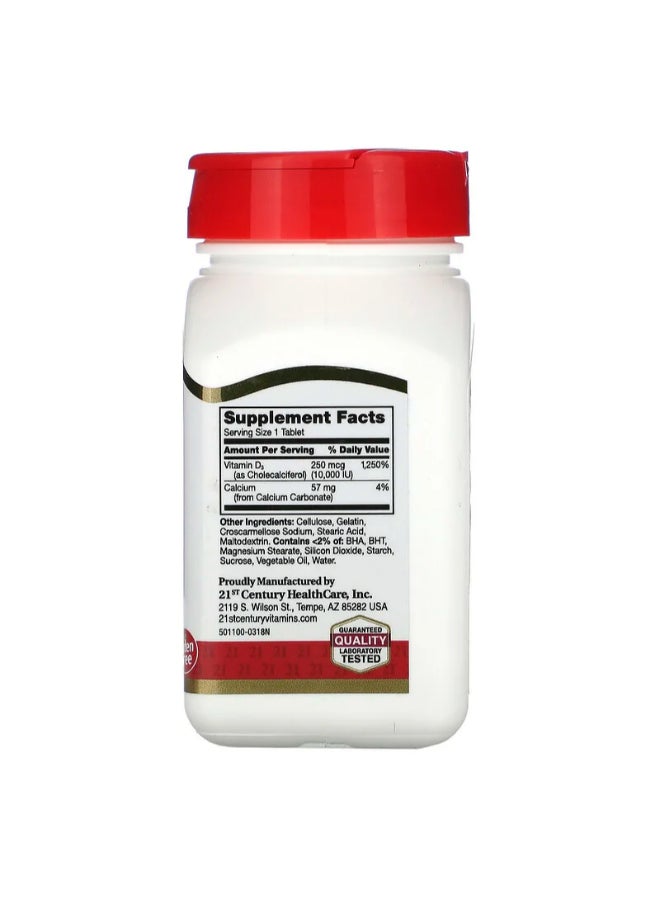 القرن الحادي والعشرون مكمل غذائي بفيتامين D3 (يحتوي 10,000 وحدة دولية) - 110 قرص - Image 2